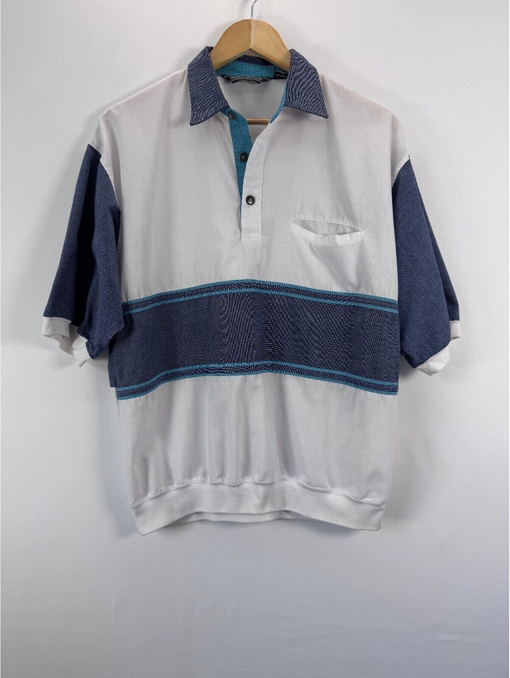 Vintage David Taylor Color Block Polo Shirt Mens M Preppy Streetwear Casual